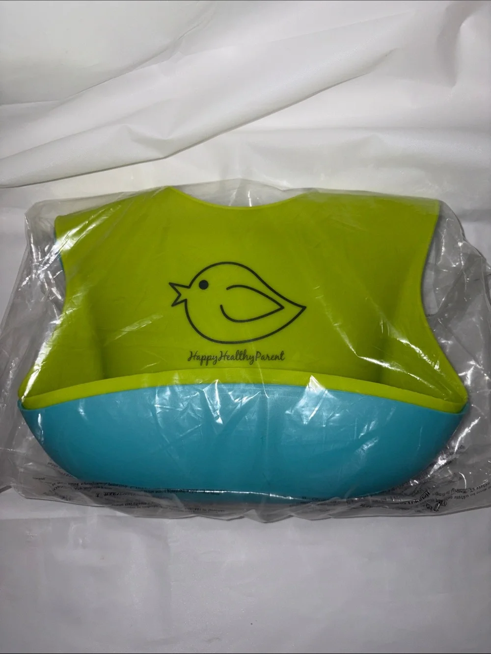 2 Happy Healthy Parent Silicone Baby Bib - Lime Green & Aqua